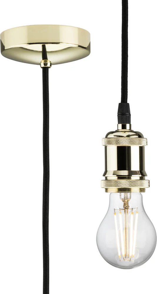 Knightsbridge | 8271LPB | 1.8m E27 Vintage Pendant Set | Polished Brass 1 Knightsbridge | 8271LPB | 1.8m E27 Vintage Pendant Set | Polished Brass