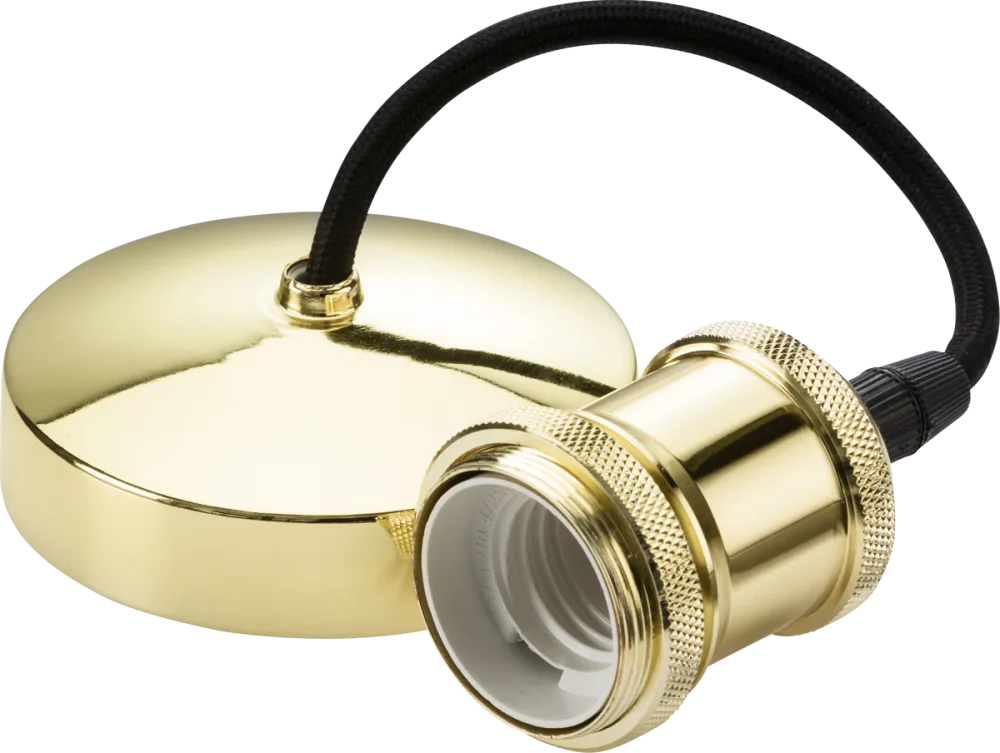Knightsbridge | 8271PB | 6" E27 Vintage Pendant Set | Polished Brass 1 Knightsbridge | 8271PB | 6" E27 Vintage Pendant Set | Polished Brass