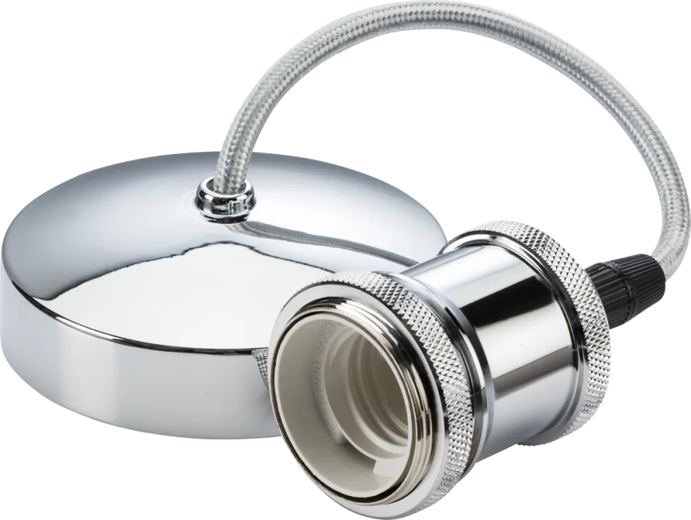 Knightsbridge | 8271PC | 6" E27 Vintage Pendant Set | Polished Chrome 1 Knightsbridge | 8271PC | 6" E27 Vintage Pendant Set | Polished Chrome