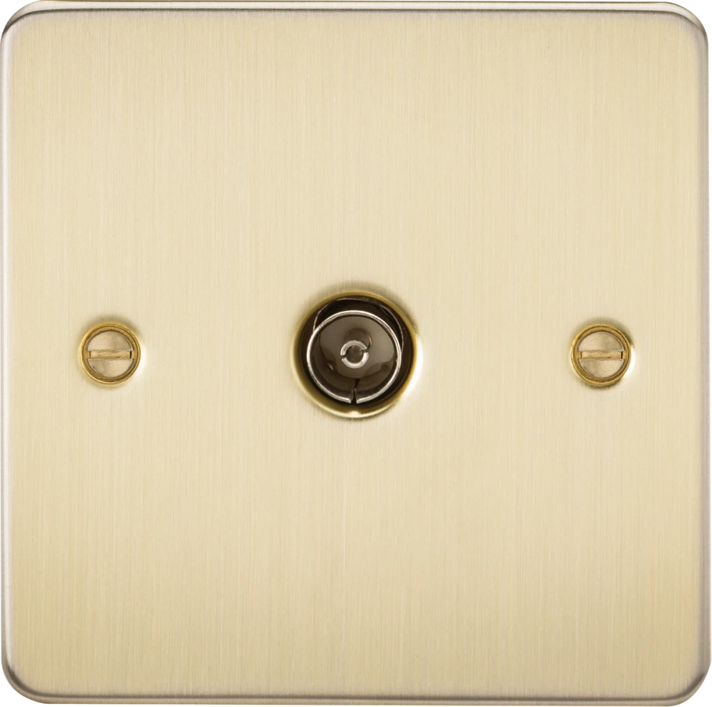 Knightsbridge | FP0100BB | TV Outlet (non-isolated) | Brushed Brass 1 Knightsbridge FP0100BB TV Outlet
