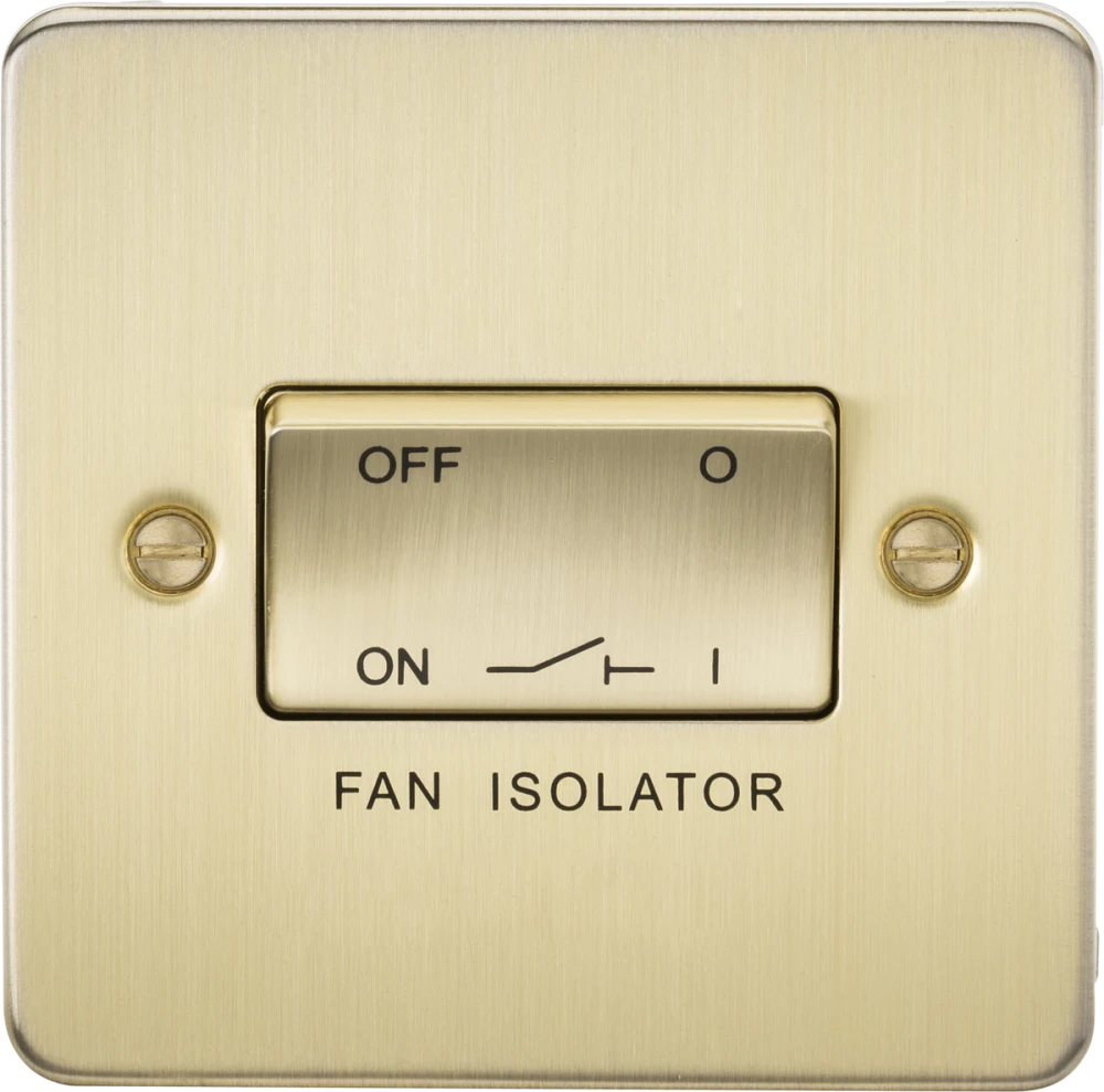 Knightsbridge | FP1100BB | 10A Fan Isolator Switch | Brushed Brass 1 Knightsbridge FP1100BB Fan Isolator Switch