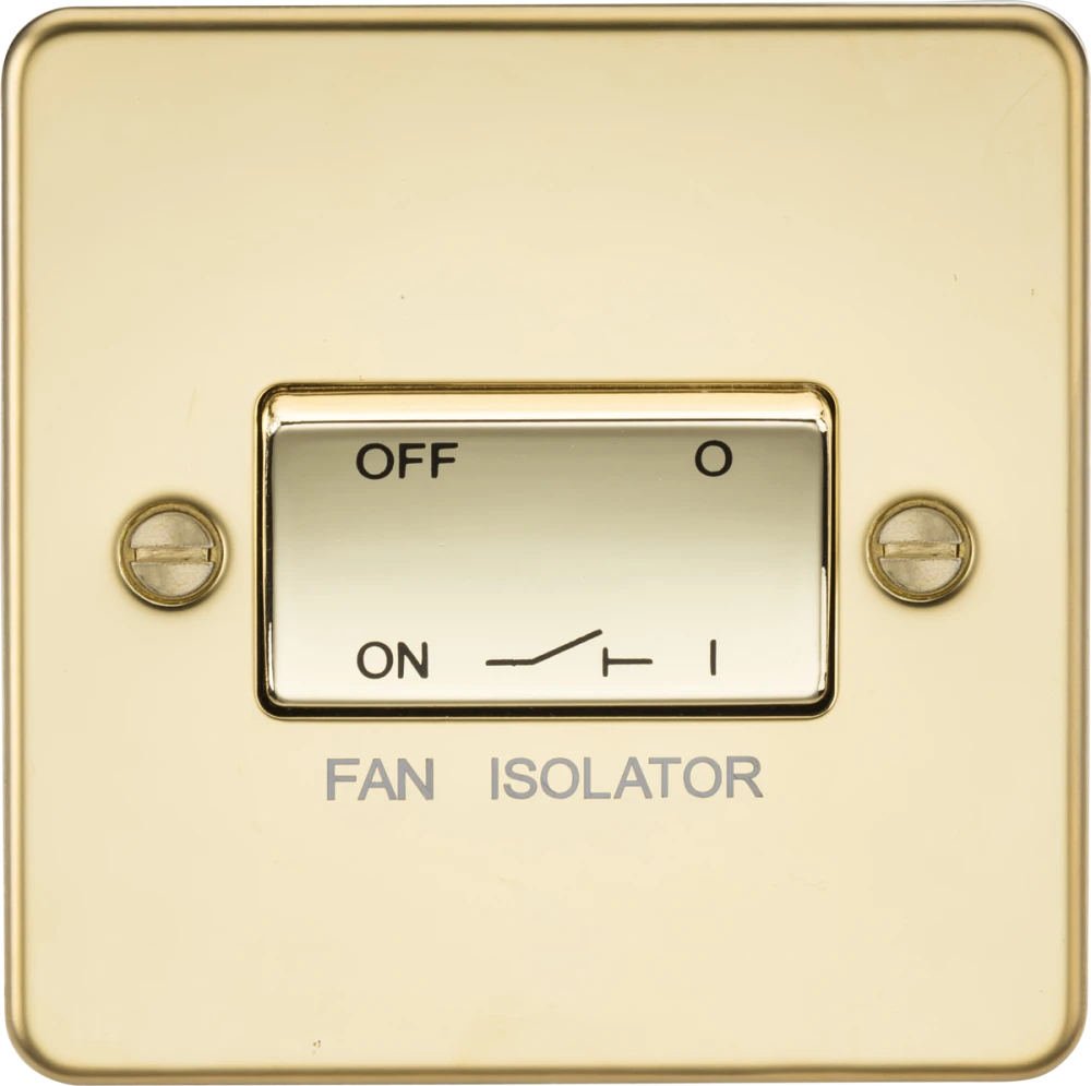 Knightsbridge | FP1100PB | 10A Fan Isolator Switch | Polished Brass 1 Knightsbridge FP1100PB Fan Isolator
