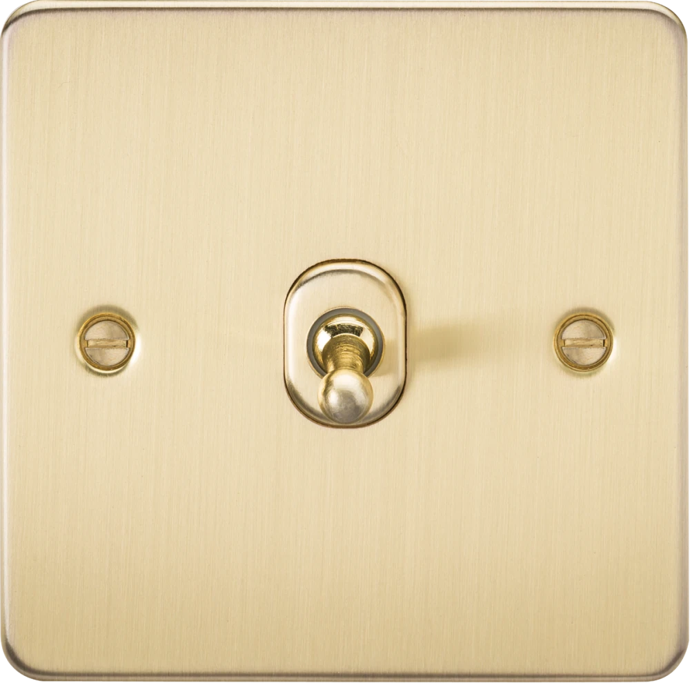 Knightsbridge | FP12TOGBB | 10AX 1G Intermediate Toggle Switch | Brushed Brass 1 Knightsbridge FP12TOGBB Intermediate Toggle Switch
