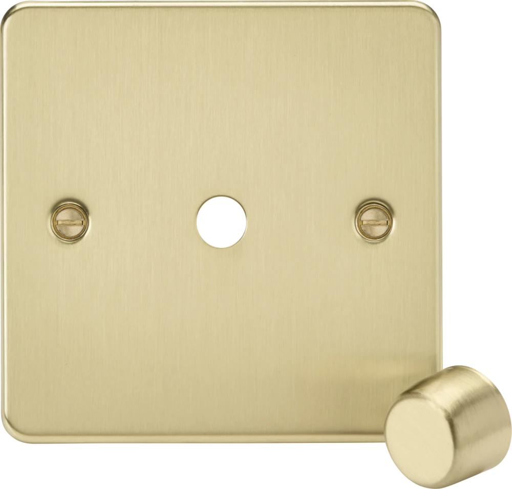 Knightsbridge | FP1DIMBB | 1G Dimmer Plate with Matching Metal Dimmer Cap | Brushed Brass 1 Knightsbridge FP1DIMBB Dimmer Plate
