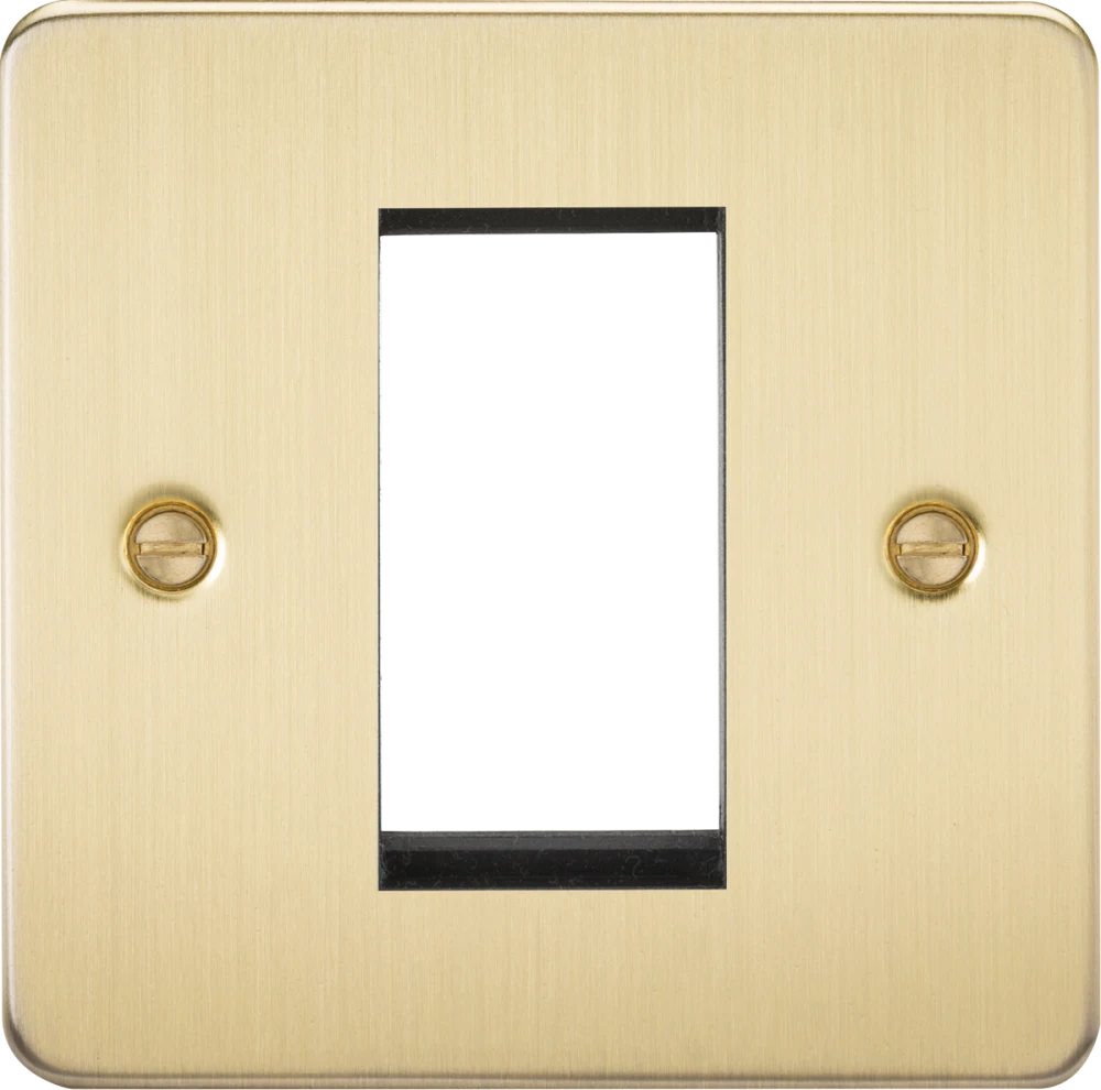 Knightsbridge | FP1GBB | 1G Modular Faceplate | Brushed Brass 1 Knightsbridge FP1GBB 1G Modular Faceplate