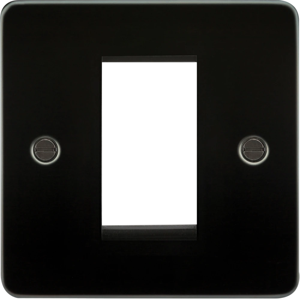 Knightsbridge | FP1GGM | 1G Modular Faceplate | Gunmetal 1 Knightsbridge FP1GGM 1G Modular Faceplate