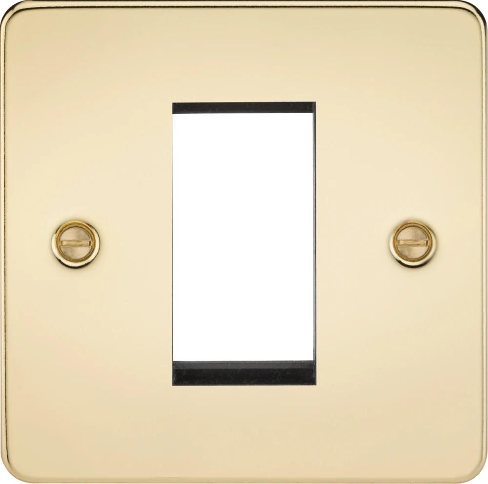 Knightsbridge | FP1GPB | 1G Modular Faceplate | Polished Brass 1 Knightsbridge FP1GPB Modular Faceplate
