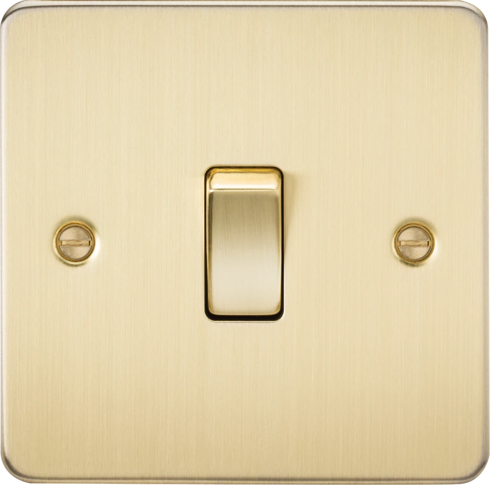 Knightsbridge | FP2000BB | 10AX 1G 2-way Switch | Brushed Brass 1 Knightsbridge FP2000BB 1G 2 Way Switch