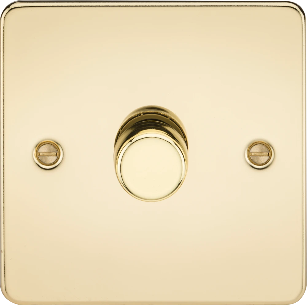 Knightsbridge | FP2191PB | 1G 2-way 10-200W (5-150W LED) Intelligent Dimmer | Polished Brass 1 Knightsbridge FP2191PB Intelligent Dimmer
