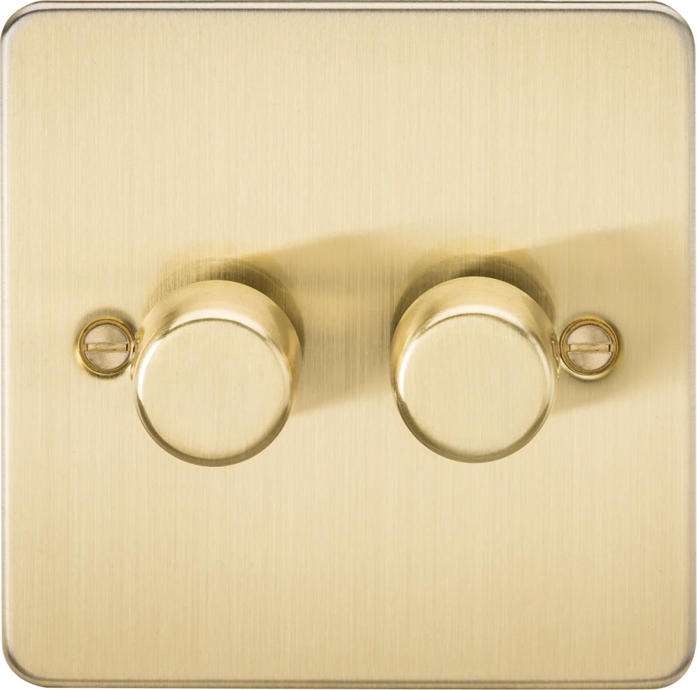 Knightsbridge | FP2192BB | 2G 2-way 10-200W (5-150W LED) Intelligent dimmer | Brushed Brass 1 Knightsbridge FP2192BB 2G Intelligent Dimmer