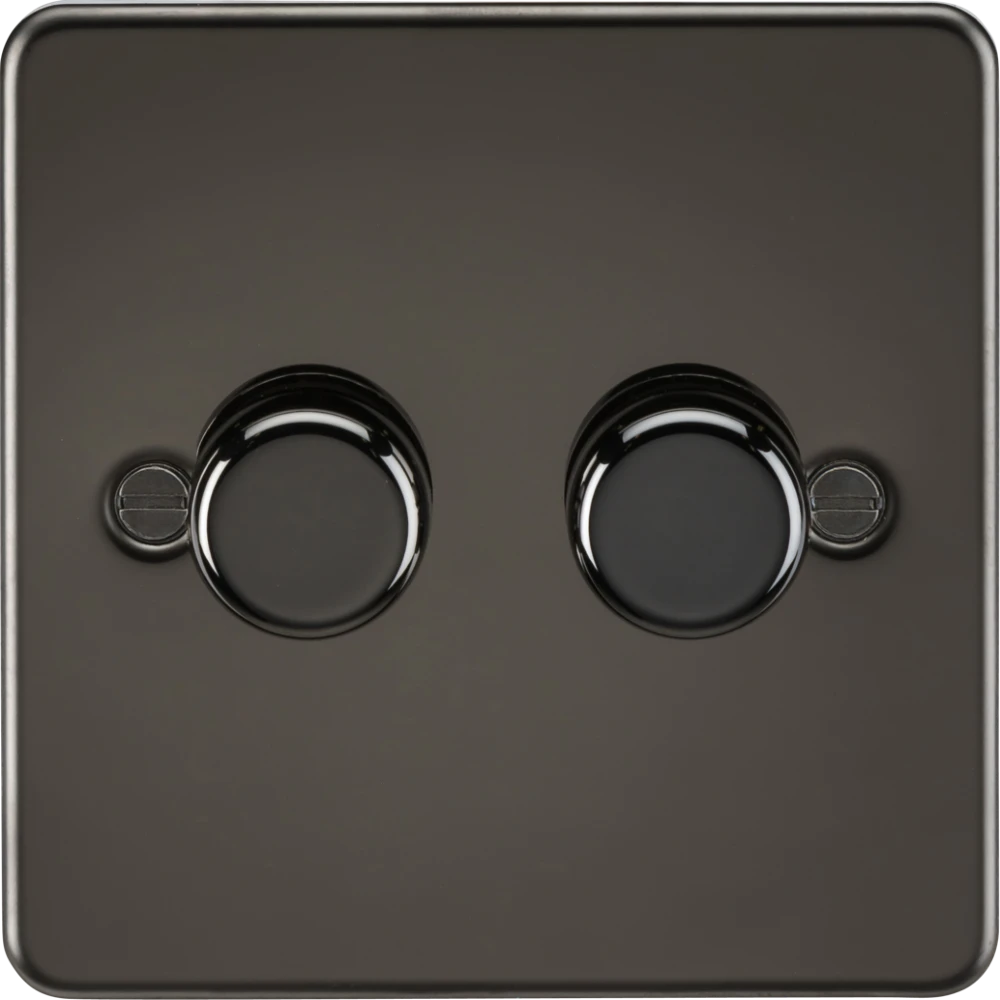 Knightsbridge | FP2192GM | 2G 2-way 10-200W (5-150W LED) Intelligent dimmer | Gunmetal 1 Knightsbridge FP2192GM 2G Intelligent Dimmer