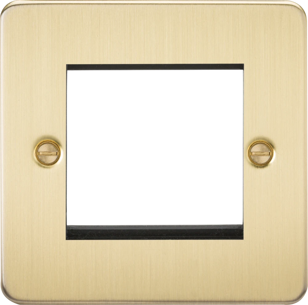 Knightsbridge | FP2GBB | 2G Modular Faceplate | Brushed Brass 1 Knightsbridge FP2GBB 2G Modular Faceplate