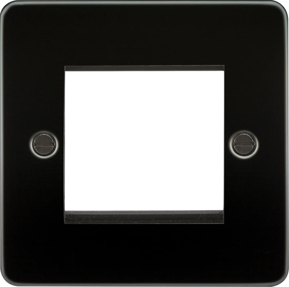Knightsbridge | FP2GGM | 2G Modular Faceplate | Gunmetal 1 Knightsbridge FP2GGM 2G Modular Faceplate