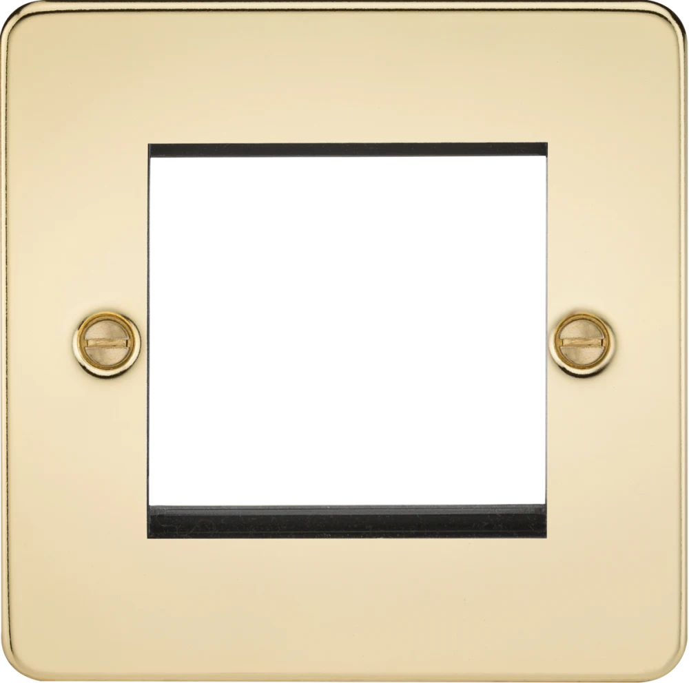 Knightsbridge | FP2GPB | 2G Modular Faceplate | Polished Brass 1 Knightsbridge FP2GPB Modular Faceplate