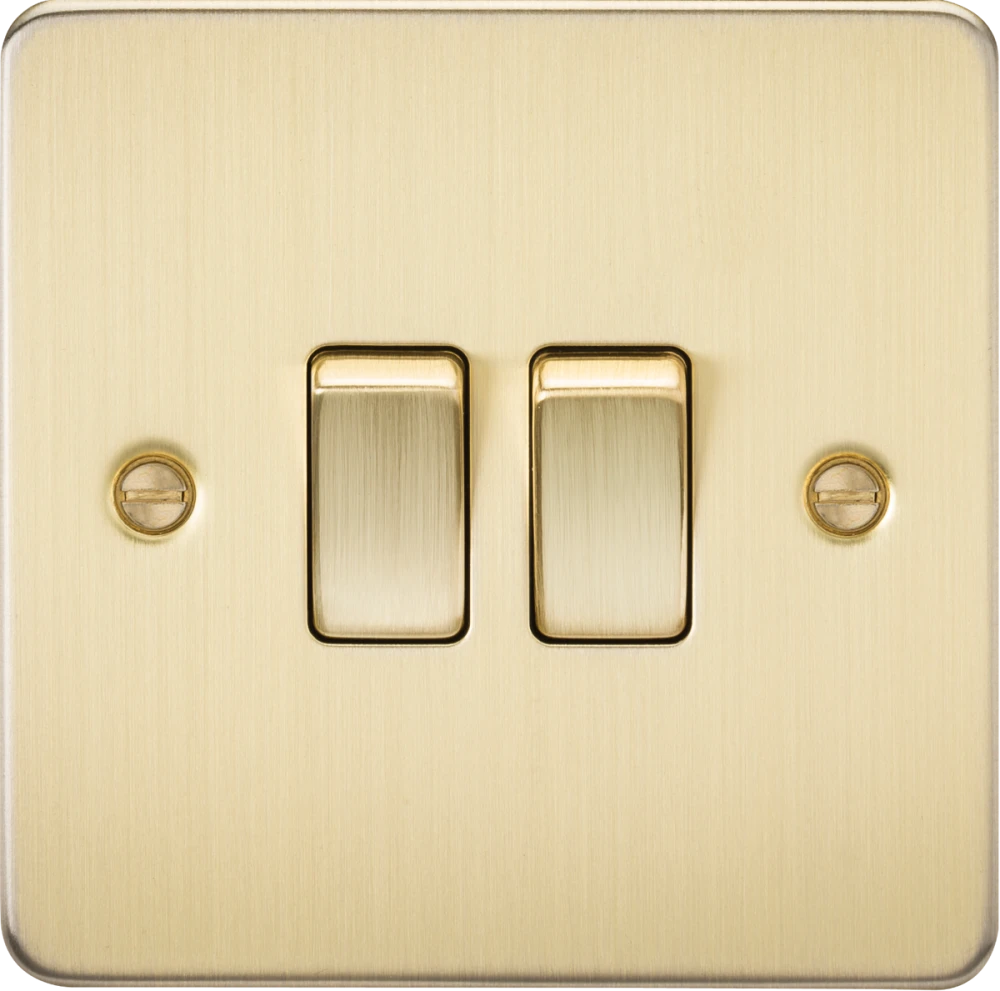 Knightsbridge | FP3000BB | 10AX 2G 2-way switch | Brushed Brass 1 Knightsbridge FP3000BB 2G 2 Way Switch