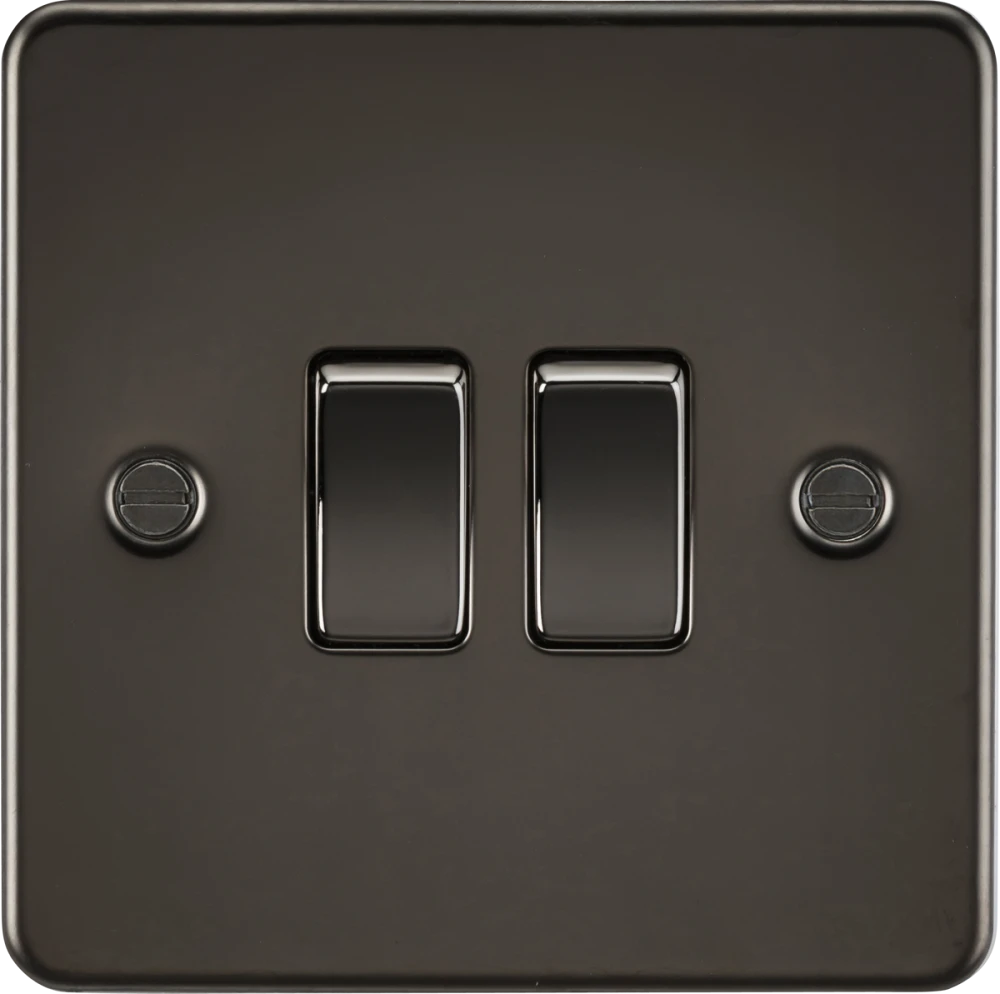 Knightsbridge | FP3000GM | 10AX 2G 2-way switch | Gunmetal 1 Knightsbridge FP3000GM 2G 2 Way Switch