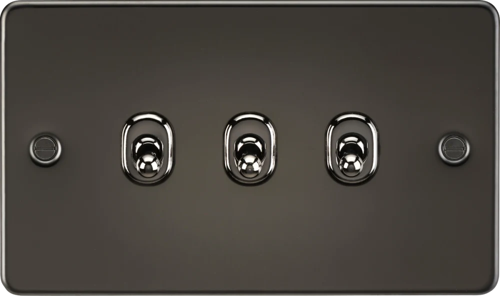 Knightsbridge | FP3TOGGM | 10AX 3G 2-way Toggle Switch | Gunmetal 1 Knightsbridge FP3TOGGM 3G Toggle Switch