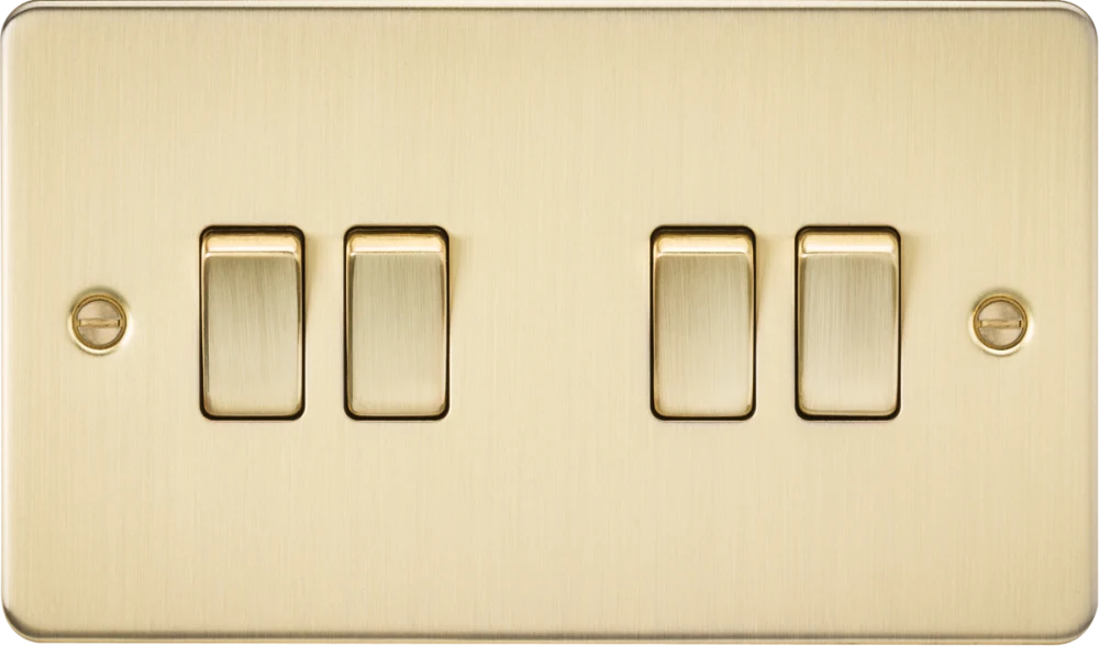Knightsbridge | FP4100BB | 10AX 4G 2-way Switch | Brushed Brass 1 Knightsbridge FP4100BB 4G 2 Way Switch