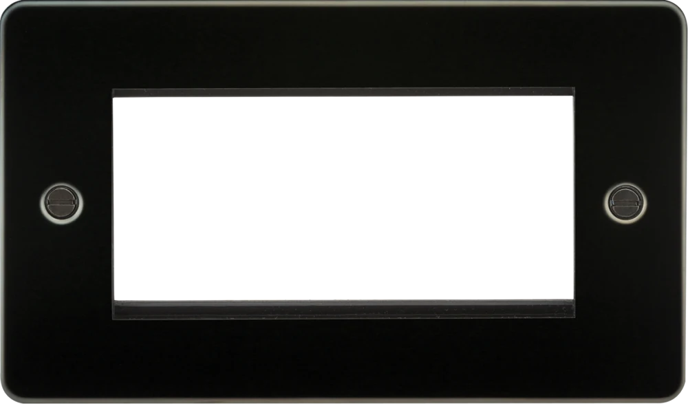 Knightsbridge | FP4GGM | 4G Modular Faceplate | Gunmetal 1 Knightsbridge FP4GGM 4G Modular Faceplate