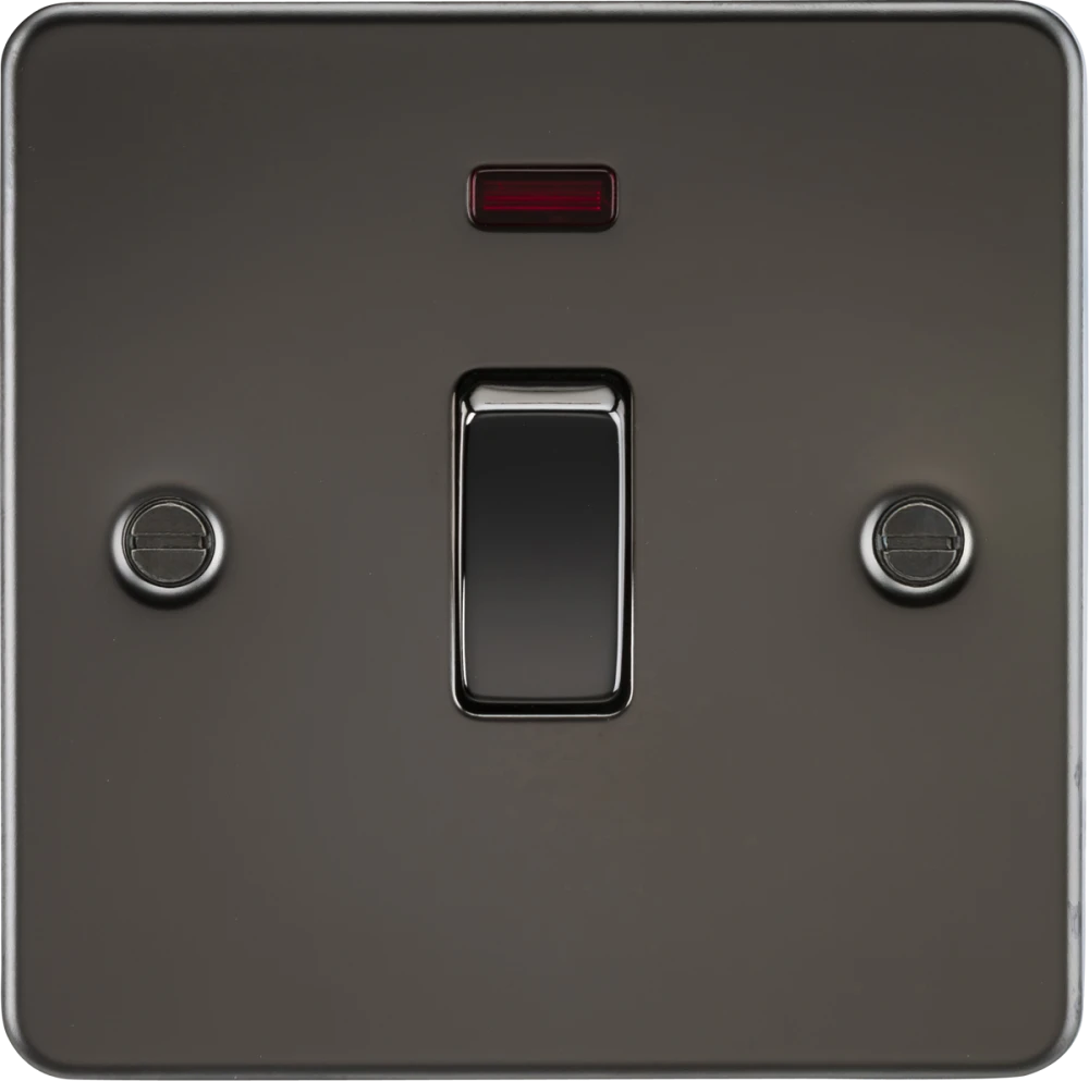 Knightsbridge | FP8341NGM | 20A 1G DP Switch with Neon | Gunmetal 1 Knightsbridge FP8341NGM 20A DP Switch