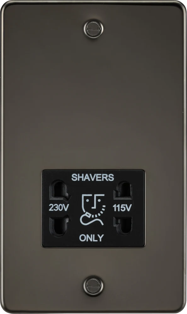 Knightsbridge | FP8900GM | 115/230V Dual Voltage Shaver Socket | Gunmetal with Black Insert 1 Knightsbridge FP8900GM Shaver Socket