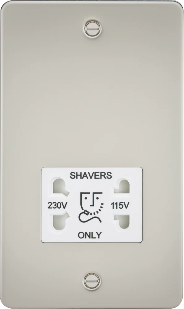 Knightsbridge | FP8900PLW | 115/230V Dual Voltage Shaver Socket | Pearl with White Insert 1 Knightsbridge FP8900PLW Shaver Socket