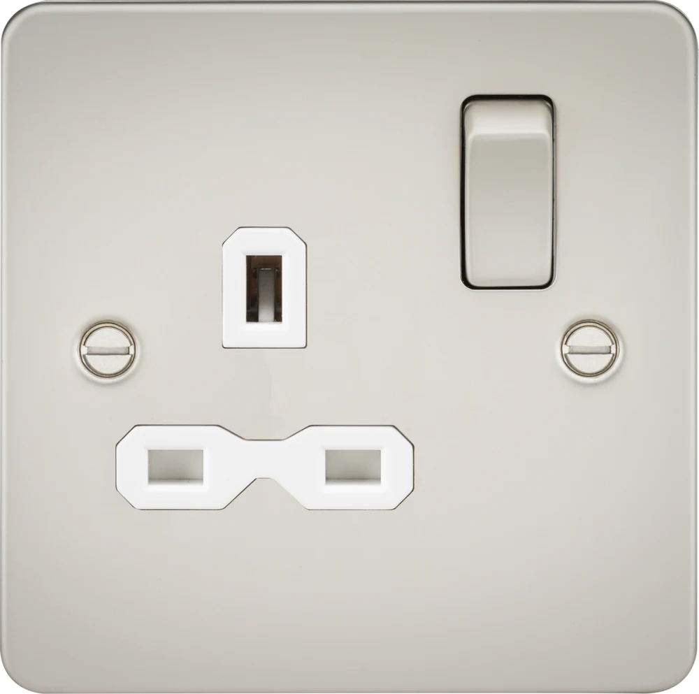 Knightsbridge | FPR7000PLW | 13A 1G DP Switched Socket | Pearl with White Insert 1 Knightsbridge FPR7000PLW Switched Socket