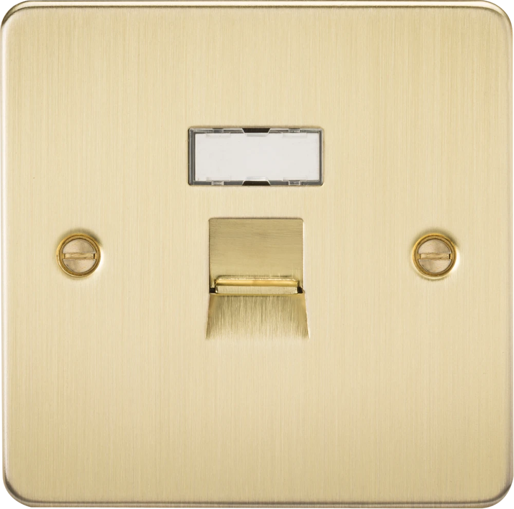 Knightsbridge | FPRJ45BB | RJ45 Network Outlet | Brushed Brass 1 Knightsbridge FPRJ45BB RJ45 Network Outlet