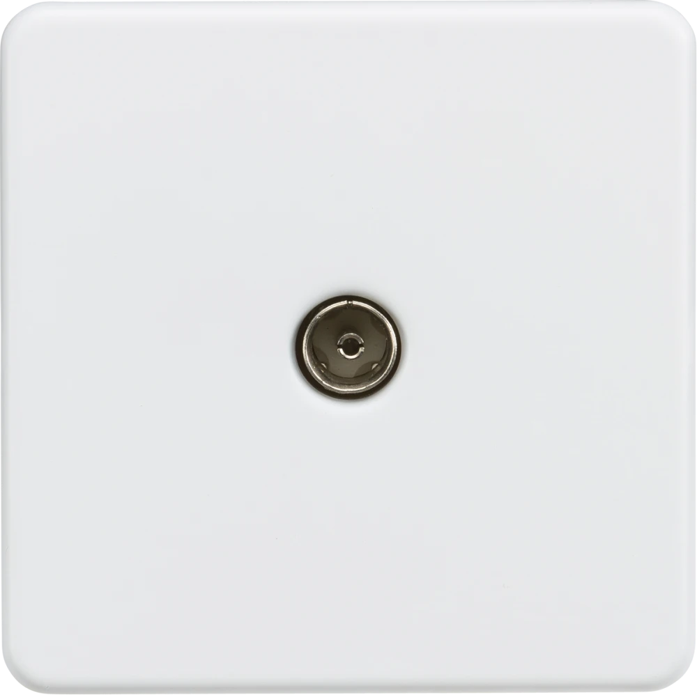 Knightsbridge | SF0100MW | TV outlet (Non - Isolated) | Matt White 1 Knightsbridge SF0100MW TV Outlet