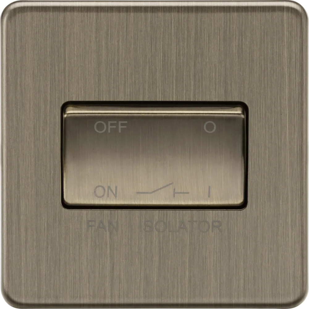 Knightsbridge | SF1100AB | 10A 3 pole Fan Isolator Switch | Antique Brass 1 Knightsbridge SF1100AB Fan Isolator