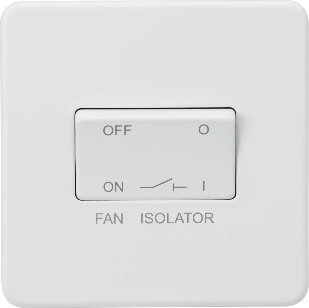 Knightsbridge | SF1100MW | 10A Fan Isolator Switch | Matt White 1 Knightsbridge SF1100MW Fan Isolator
