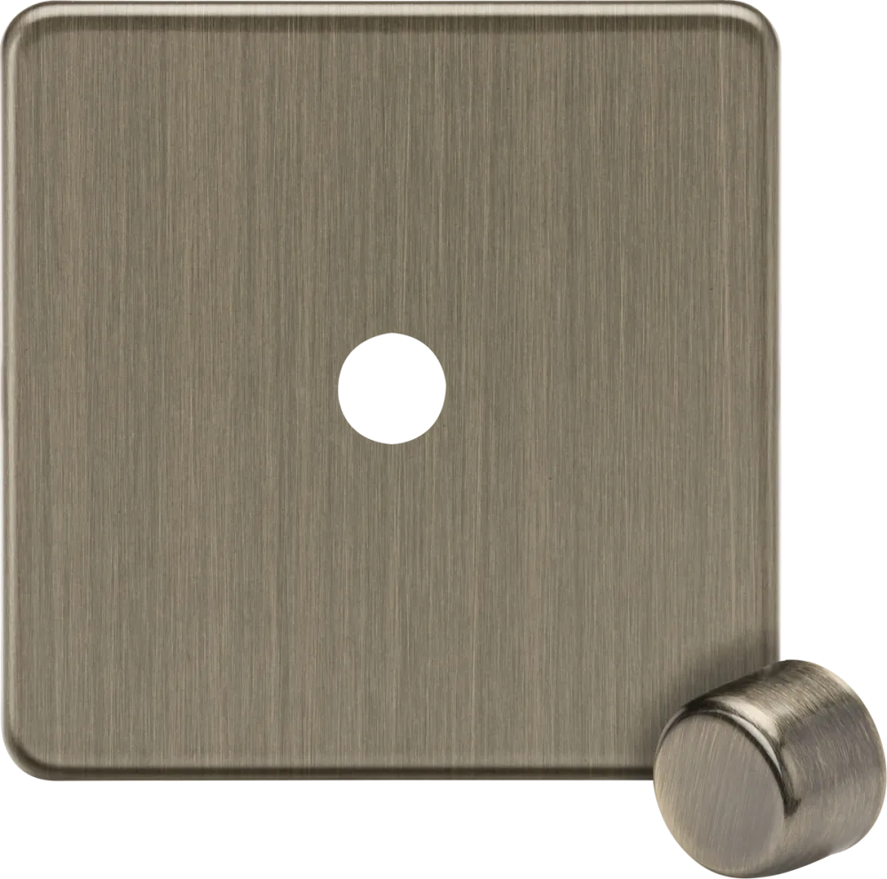 Knightsbridge | SF1DIMAB | 1G Dimmer Plate with Matching Metal Dimmer Cap | Antique Brass 1 Knightsbridge SF1DIMAB Dimmer Plate