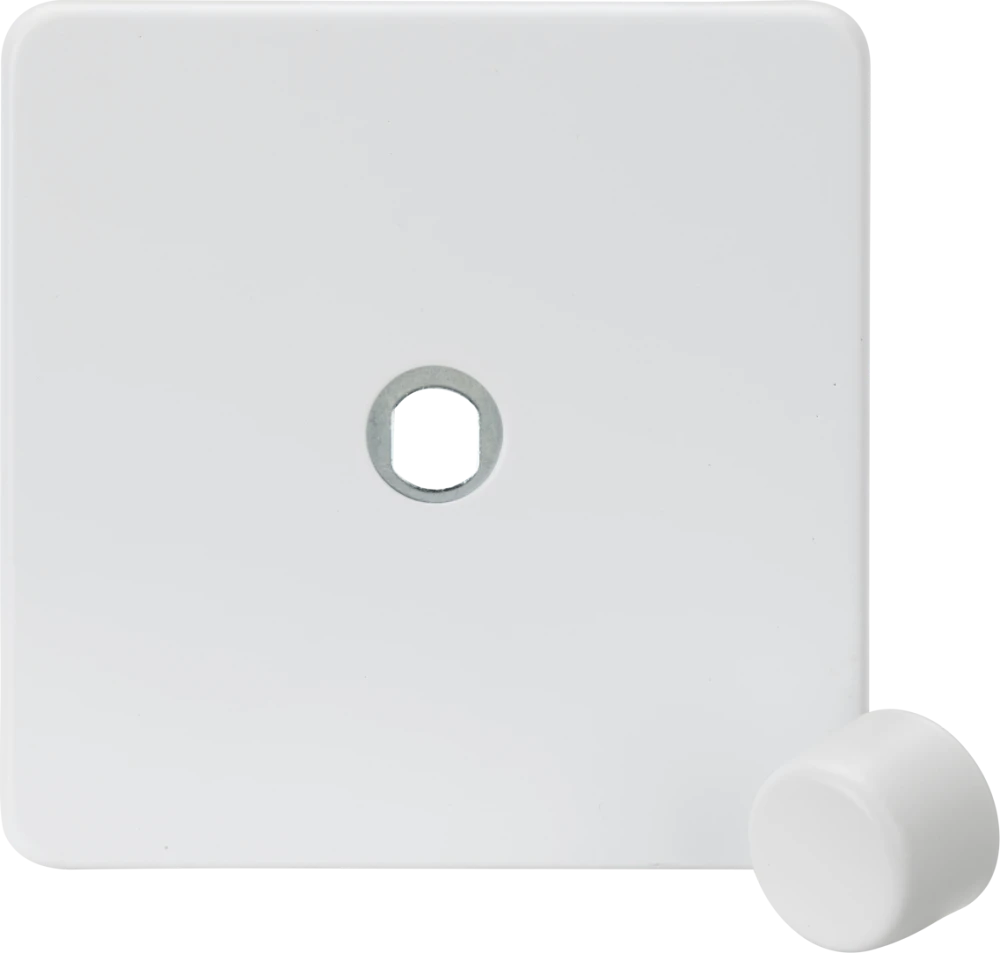 Knightsbridge | SF1DIMMW | 1G Dimmer Plate with Matching Metal Dimmer Cap | Matt White 1 Knightsbridge SF1DIMMW Dimmer Plate