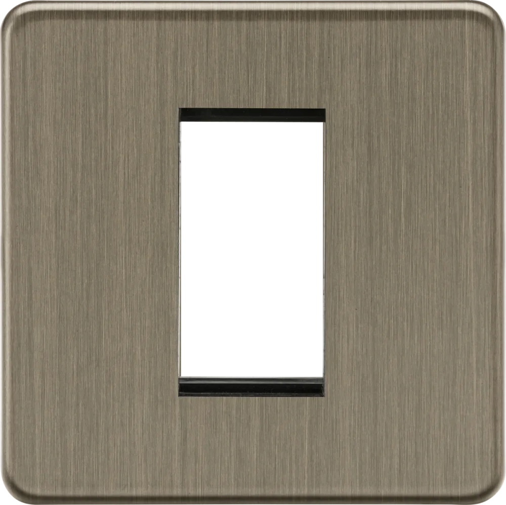 Knightsbridge | SF1GAB | 1G Modular Faceplate | Antique Brass 1 Knightsbridge SF1GAB 1G Modular Faceplate