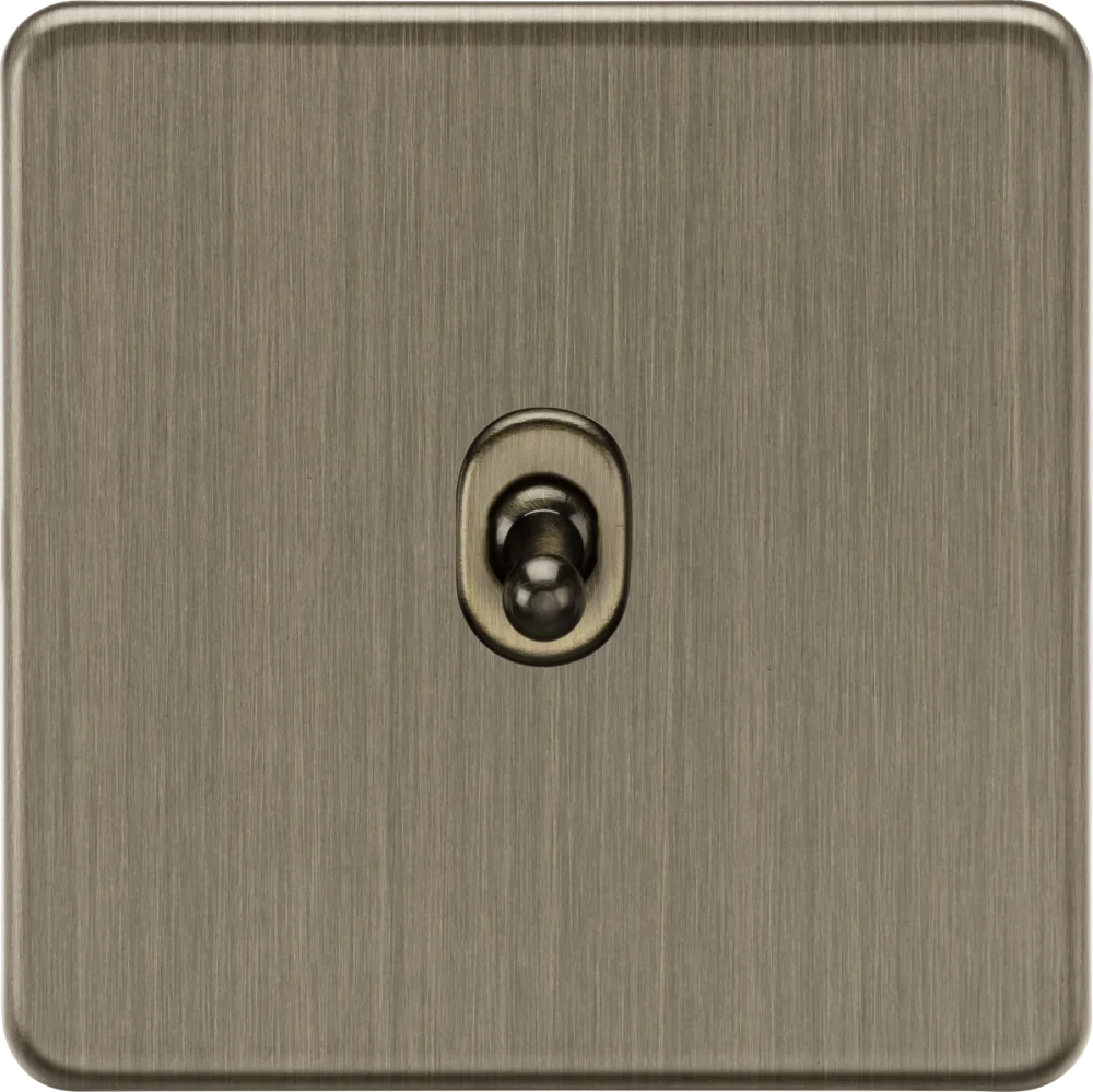 Knightsbridge | SF1TOGAB | 10AX 1G 2-way Toggle Switch | Antique Brass 1 Knightsbridge SF1TOGAB 1G Toggle Switch