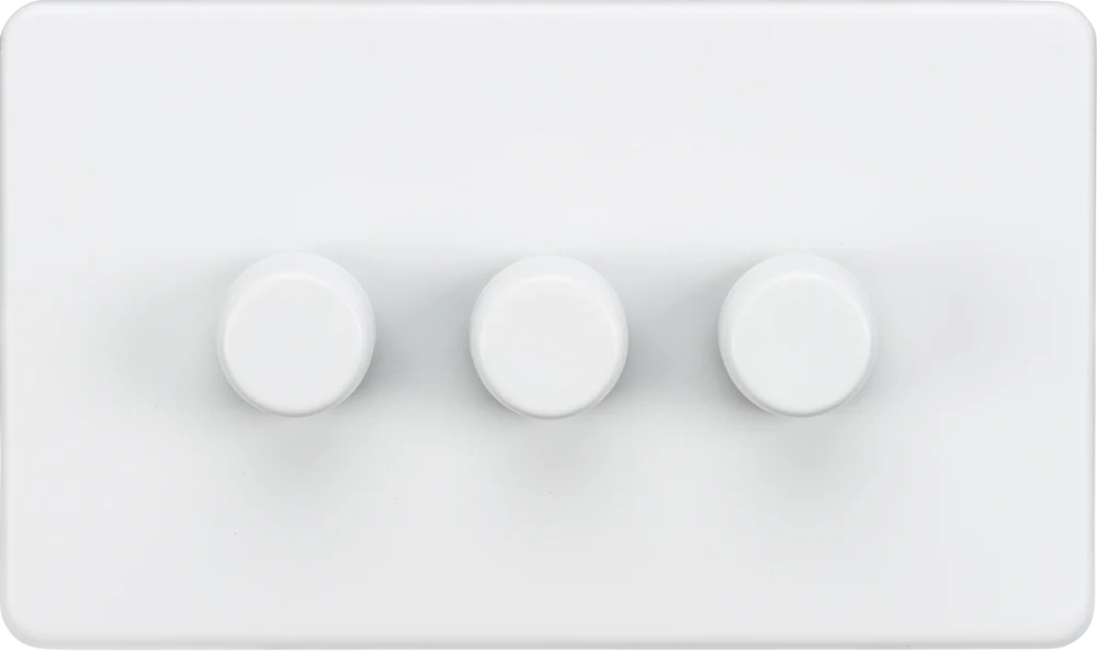 Knightsbridge | SF2193MW | 3G 2 - way 10 - 200W (5 - 150W LED) Intelligent Dimmer | Matt White 1 Knightsbridge SF2193MW Intelligent Dimmer