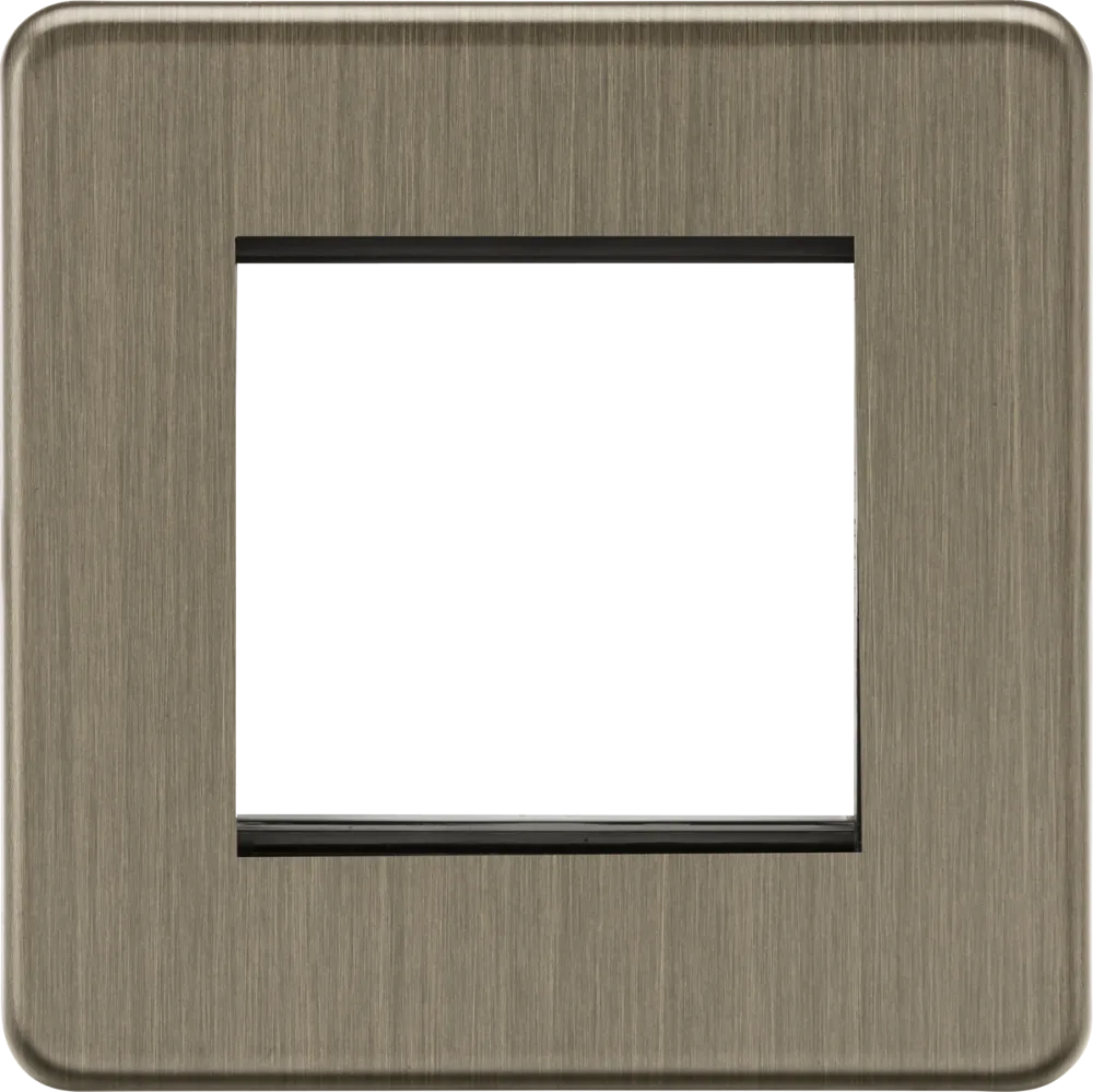 Knightsbridge | SF2GAB | 2G Modular Faceplate | Antique Brass 1 Knightsbridge SF2GAB 2G Modular Faceplate