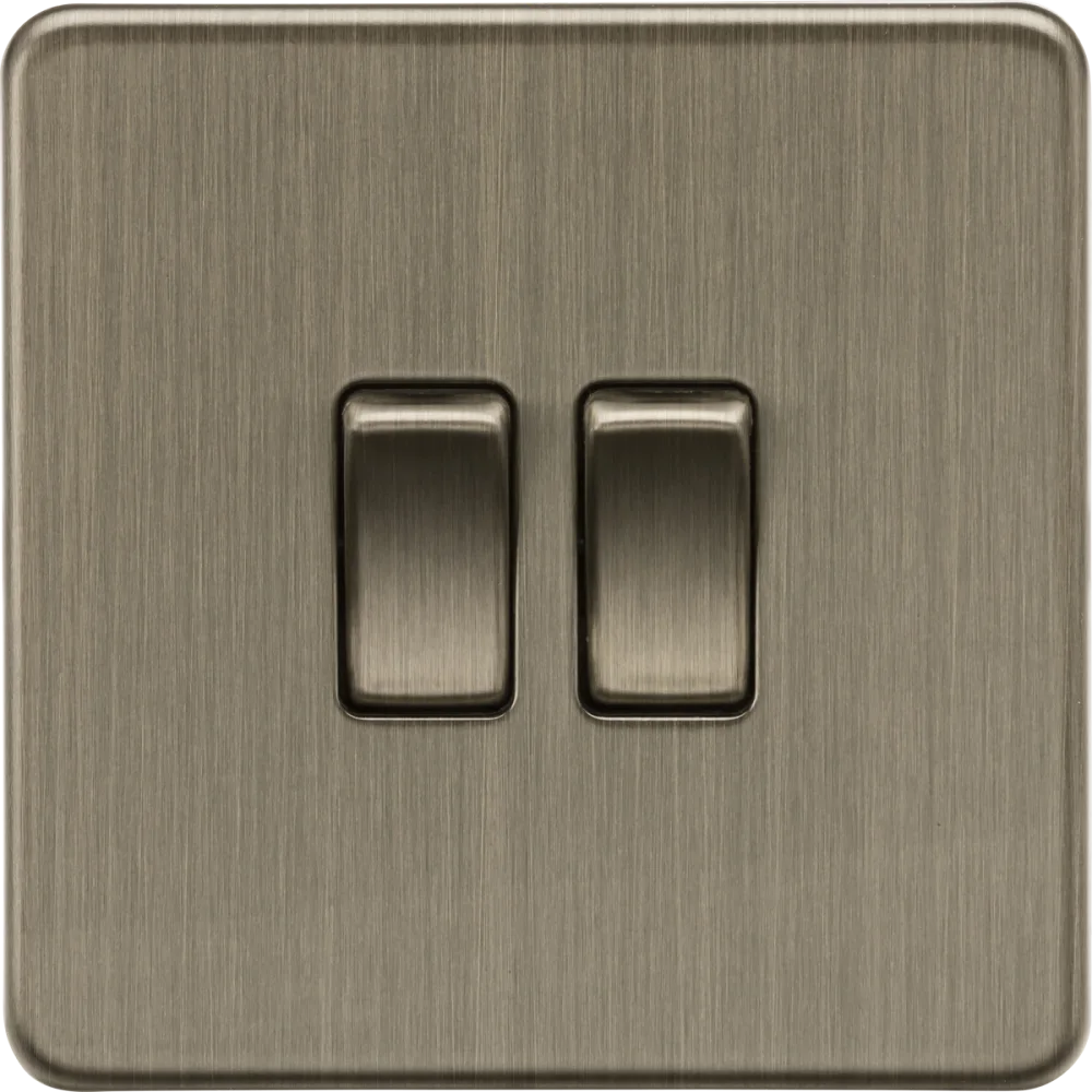 Knightsbridge | SF3000AB | 10AX 2G 2-Way Switch | Antique Brass 1 Knightsbridge SF3000AB 2G 2-Way Switch