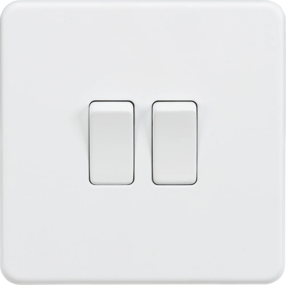Knightsbridge | SF3000MW | 10AX 2G 2 - way Switch | Matt White 1 Knightsbridge SF3000MW 10AX Switch