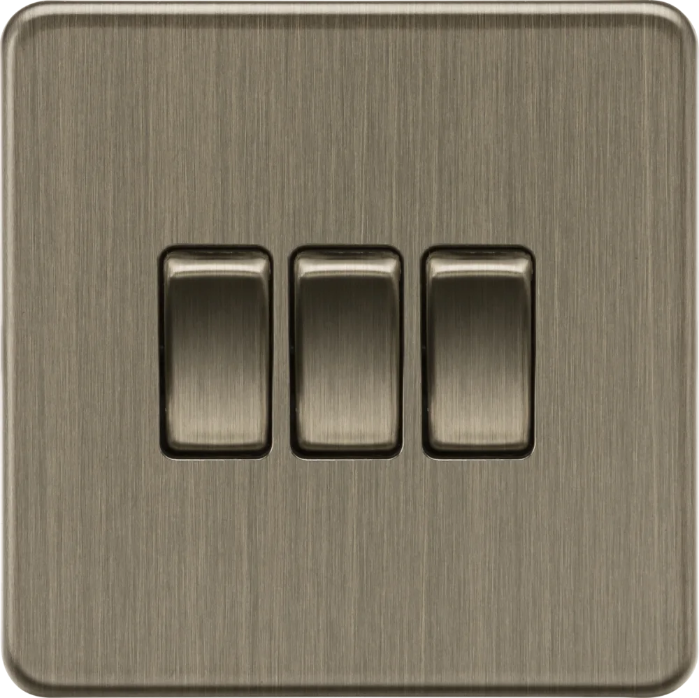 Knightsbridge | SF4000AB | 10AX 3G 2-Way Switch | Antique Brass 1 Knightsbridge SF4000AB 3G 2-Way Switch