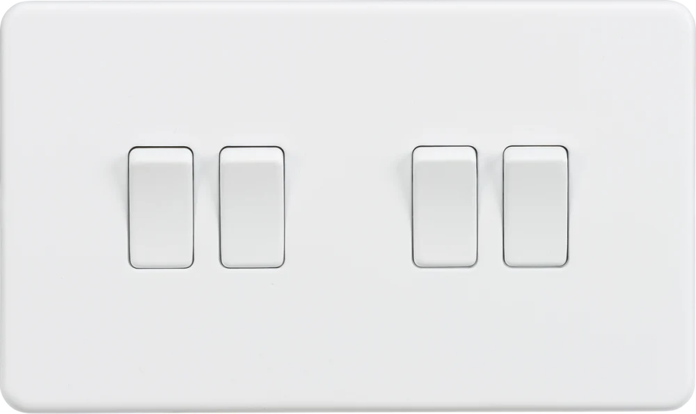 Knightsbridge | SF4100MW | 10AX 4G 2 - way Switch | Matt White 1 Knightsbridge SF4100MW 10AX Switch