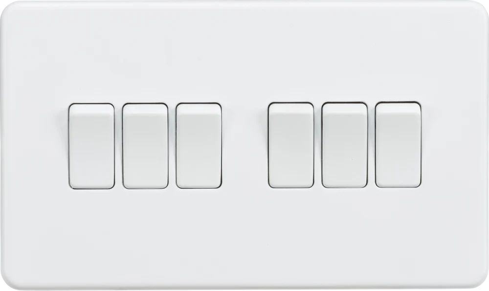 Knightsbridge | SF4200MW | 10AX 6G 2 - way Switch | Matt White 1 Knightsbridge SF4200MW 10AX Switch