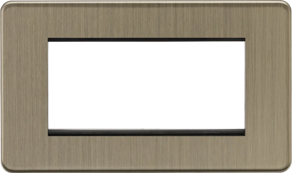 Knightsbridge | SF4GAB | 4G Modular Faceplate | Antique Brass 1 Knightsbridge SF4GAB 4G Modular Faceplate