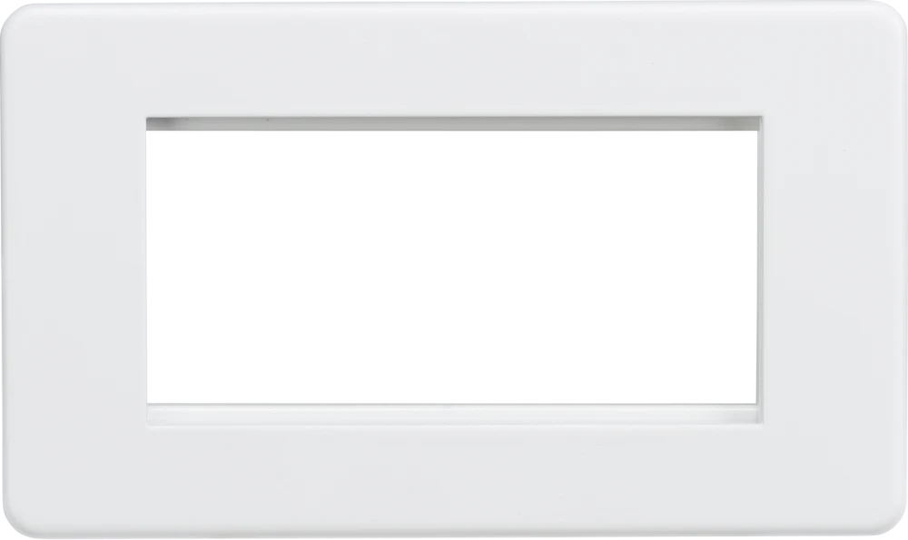 Knightsbridge | SF4GMW | 4G Modular Faceplate | Matt White 1 Knightsbridge SF4GMW Modular Faceplate