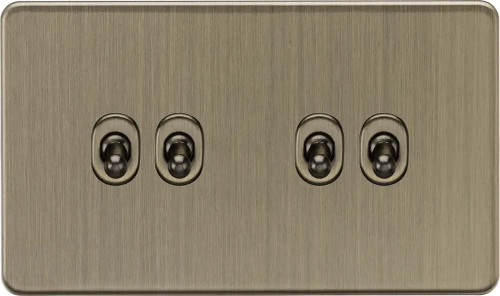 Knightsbridge | SF4TOGAB | 10AX 4G 2-way Toggle Switch | Antique Brass 1 Knightsbridge SF4TOGAB 4G Toggle Switch