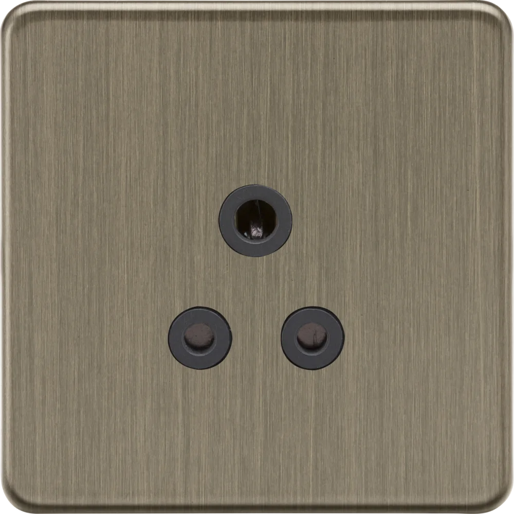 Knightsbridge | SF5AAB | 5A Unswitched Socket | Antique Brass 1 Knightsbridge SF5AAB 5A Socket