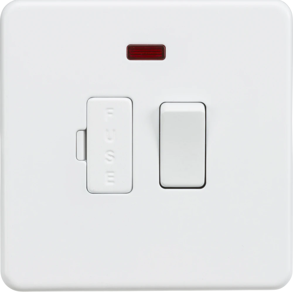 Knightsbridge | SF6300NMW | 13A Switched Fused Spur Unit with Neon | Matt White 1 Knightsbridge SF6300NMW Fused Spur