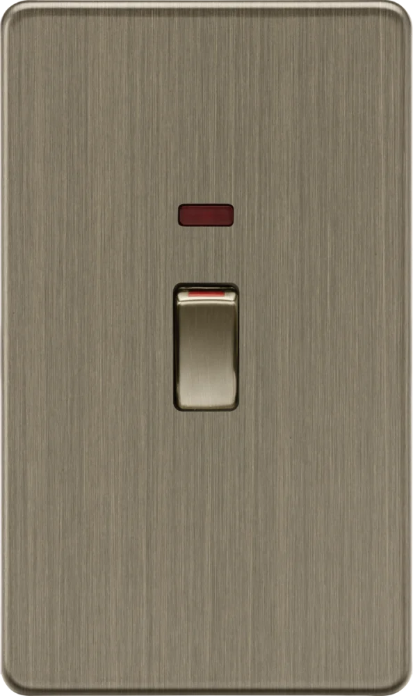 Knightsbridge | SF82MNAB | 45A DP Switch with Neon (2G size) | Antique Brass 1 Knightsbridge SF82MNAB 45A DP Switch