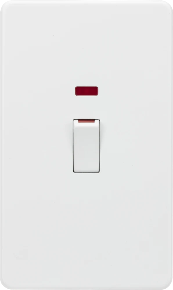 Knightsbridge | SF82MNMW | 45A DP Switch with Neon (2G size) | Matt White 1 Knightsbridge SF82MNMW 45A Switch