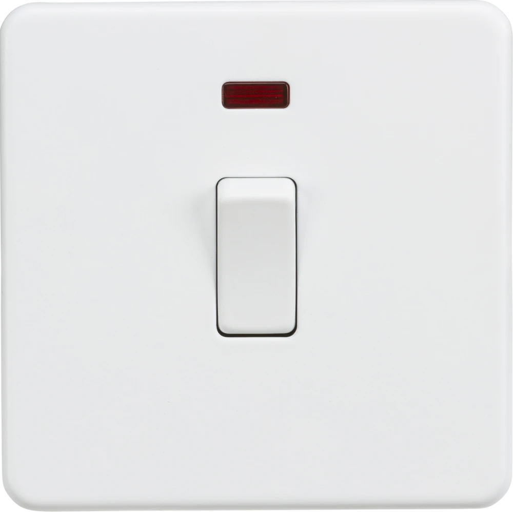 Knightsbridge | SF8341NMW | 20A 1G DP Switch with Neon | Matt White 1 Knightsbridge SF8341NMW 20A Switch